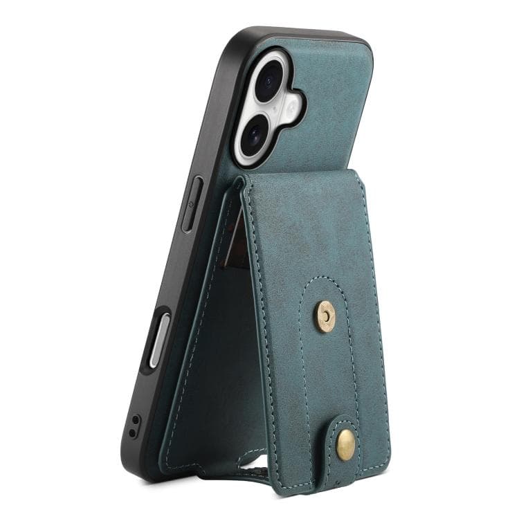 For iPhone 17 Denior D14 NK Retro Pattern MagSafe Magnetic Card Holder Leather Phone Case(Blue) - Immagine 1
