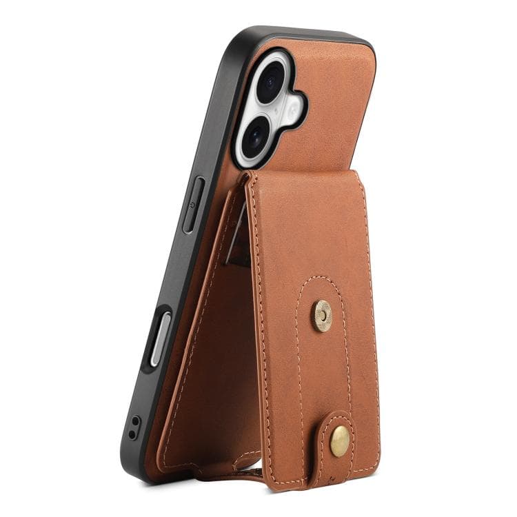 For iPhone 17 Denior D14 NK Retro Pattern MagSafe Magnetic Card Holder Leather Phone Case(Brown) - Immagine 1