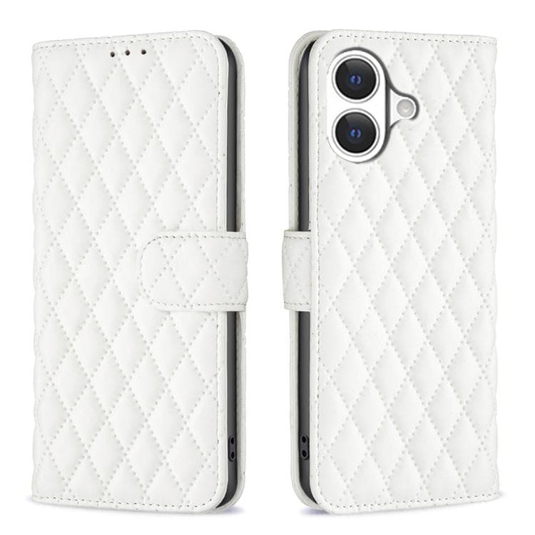 For iPhone 17 Diamond Lattice Wallet Flip Leather Phone Case(White) - Immagine 1