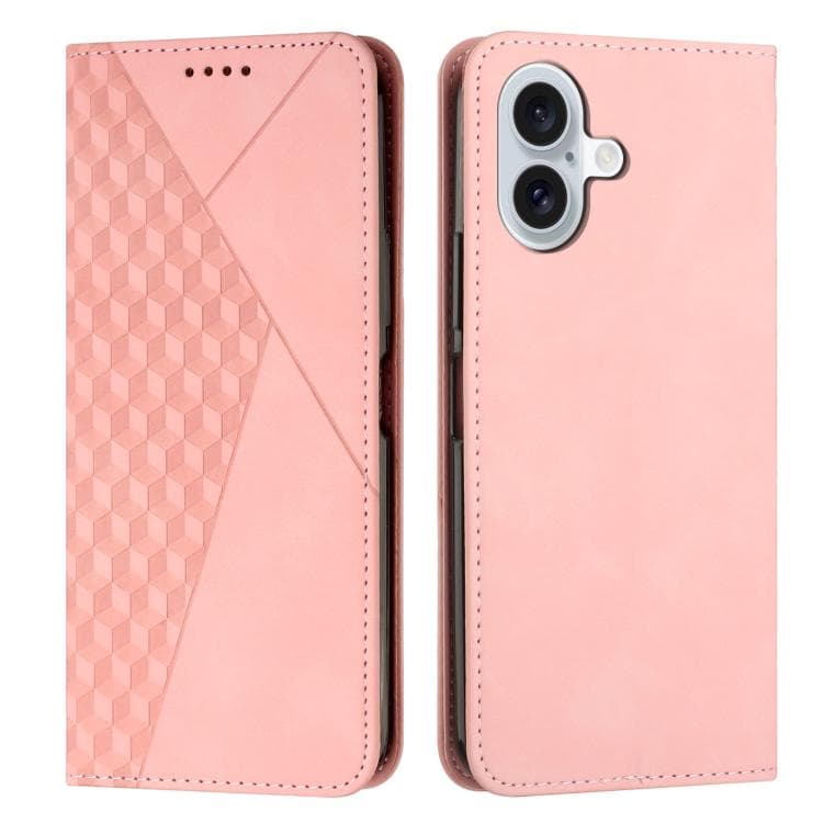 For iPhone 17 Diamond Splicing Skin Feel Magnetic Leather Phone Case(Rose Gold) - Immagine 1