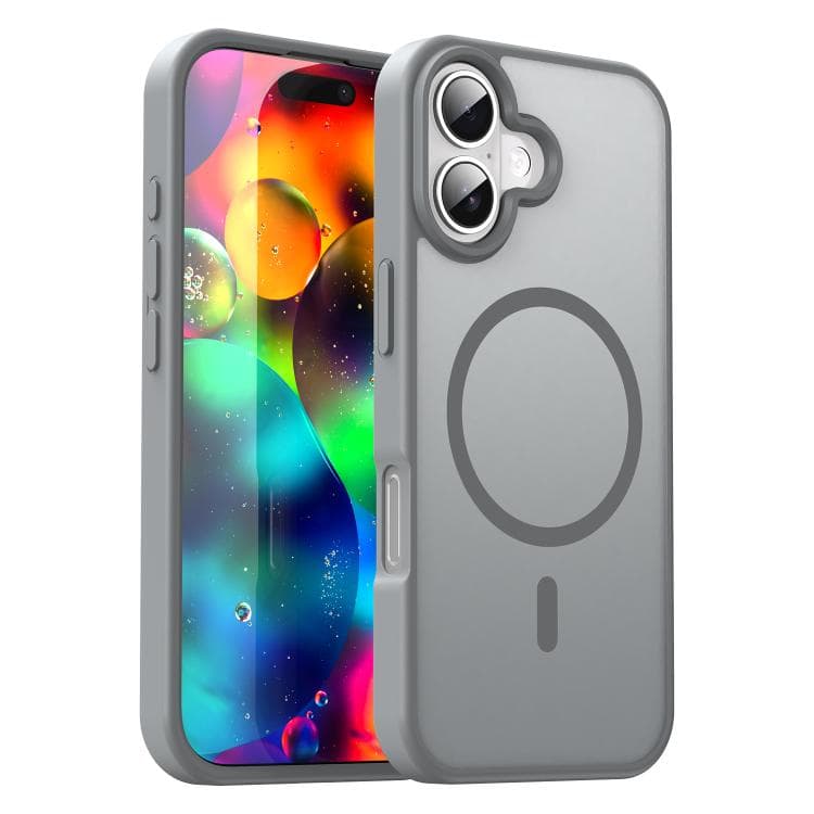 For iPhone 17 Fanying Series PC Hybrid TPU Translucent Frosted MagSafe Phone Case(Silver Grey) - Immagine 1