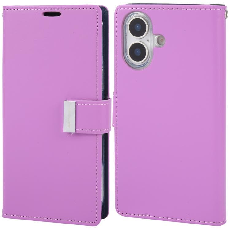 For iPhone 17 GOOSPERY RICH DIARY Crazy Horse Texture Leather Phone Case(Purple) - Immagine 1