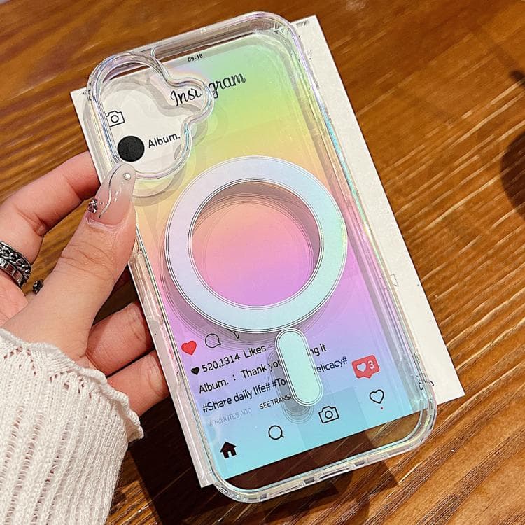 For iPhone 17 Gradient Color MagSafe Airbag Full Coverage Phone Case(Rainbow) - Immagine 1