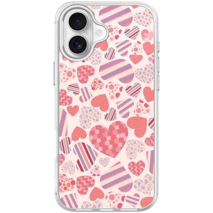 For iPhone 17 Heart Collection Pattern Magnetic Phone Case(Transparent White) - Immagine 1