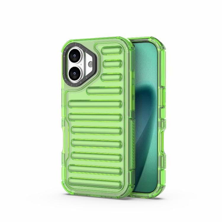 For iPhone 17 High Transparency TPU Hybrid PC Airbag Phone Case(Transparent Green) - Immagine 1