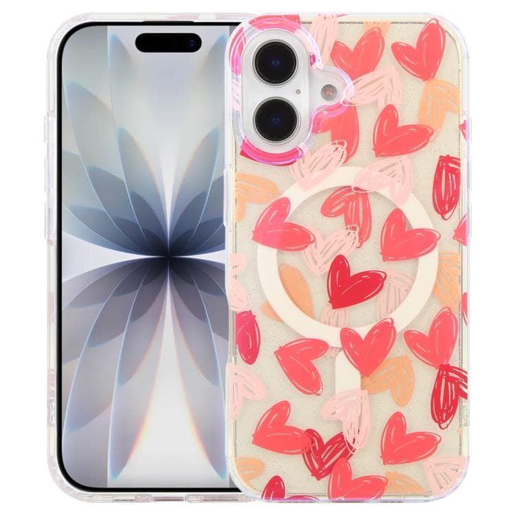 For iPhone 17 IMD Blue Light Jungle Series Magnetic Phone Case(Love) - Immagine 1