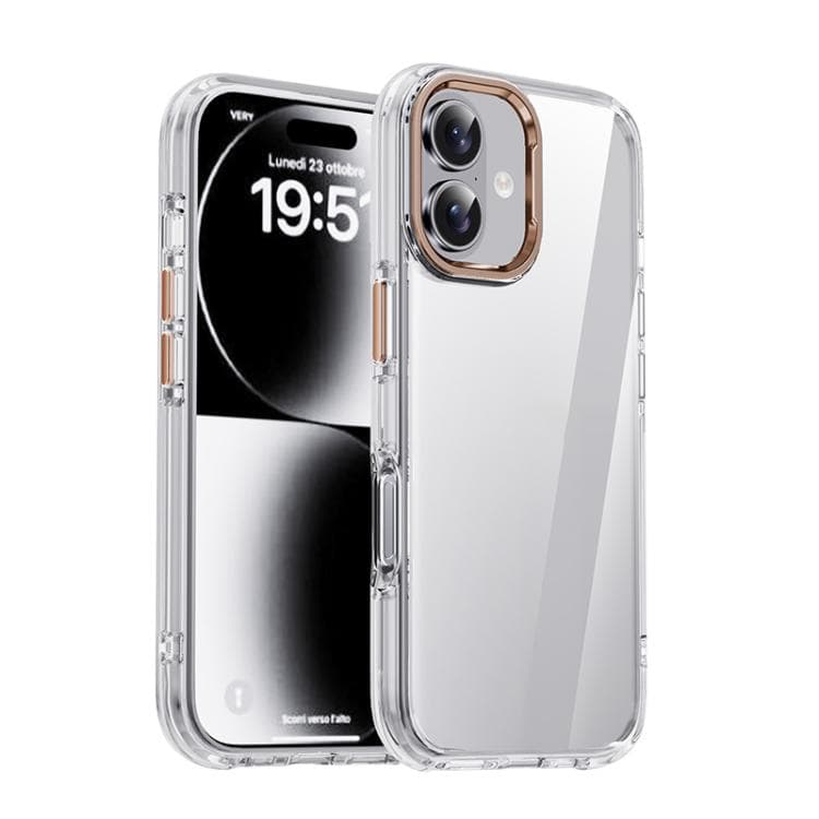 For iPhone 17 iPAKY Mingxing Series Shockproof PC+TPU Phone Case(Transparent + Desert Gold) - Immagine 1