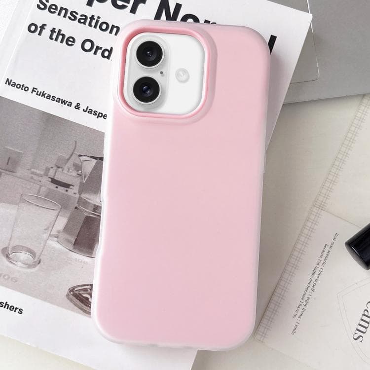 For iPhone 17 Jelly Color Matte Feel PC Hybrid TPU Phone Case(Light Pink) - Immagine 1