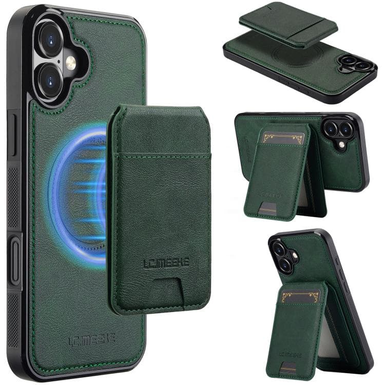 For iPhone 17 LC.IMEEKE L3 Series Detachable RFID Card Bag Magsafe Phone Case(Green) - Immagine 1