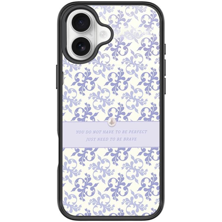 For iPhone 17 Light Purple Flower Pattern Magnetic Phone Case(Black)