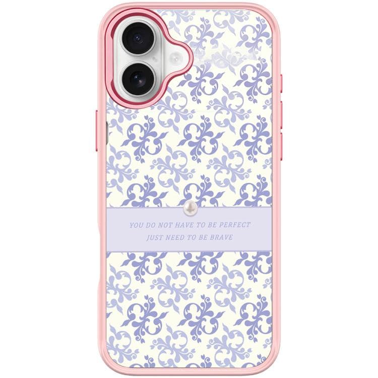 For iPhone 17 Light Purple Flower Pattern Magnetic Phone Case(Pink)