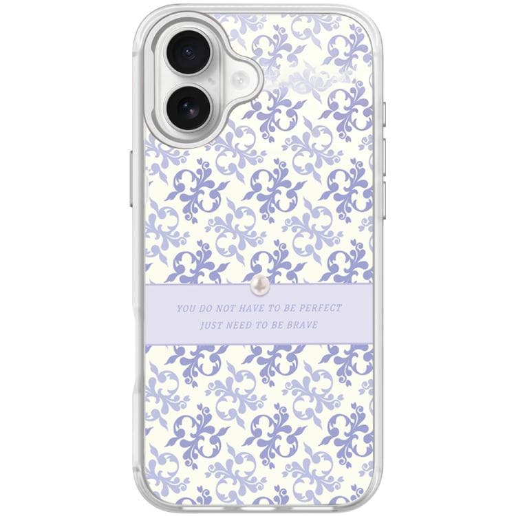 For iPhone 17 Light Purple Flower Pattern Magnetic Phone Case(Transparent White)