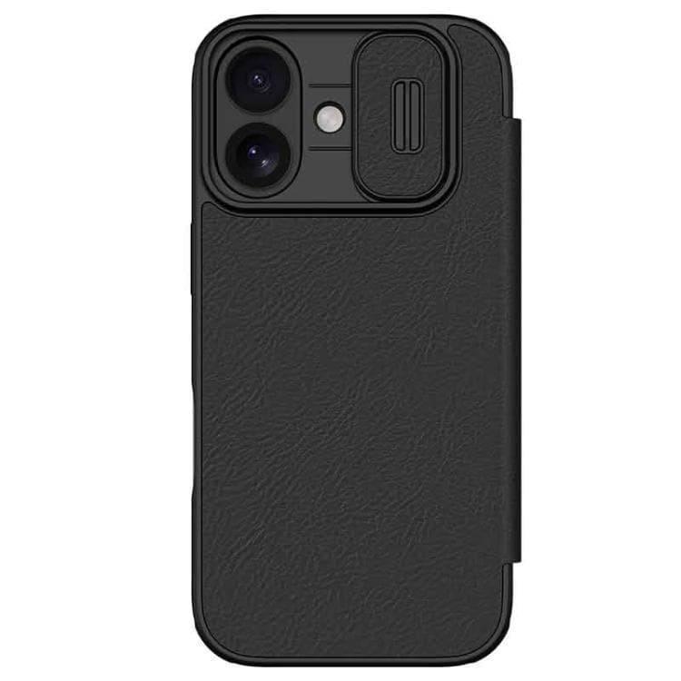 For iPhone 17 NILLKIN QIN Series Pro Sliding Camera Cover Design Leather Phone Case(Black) - Immagine 1