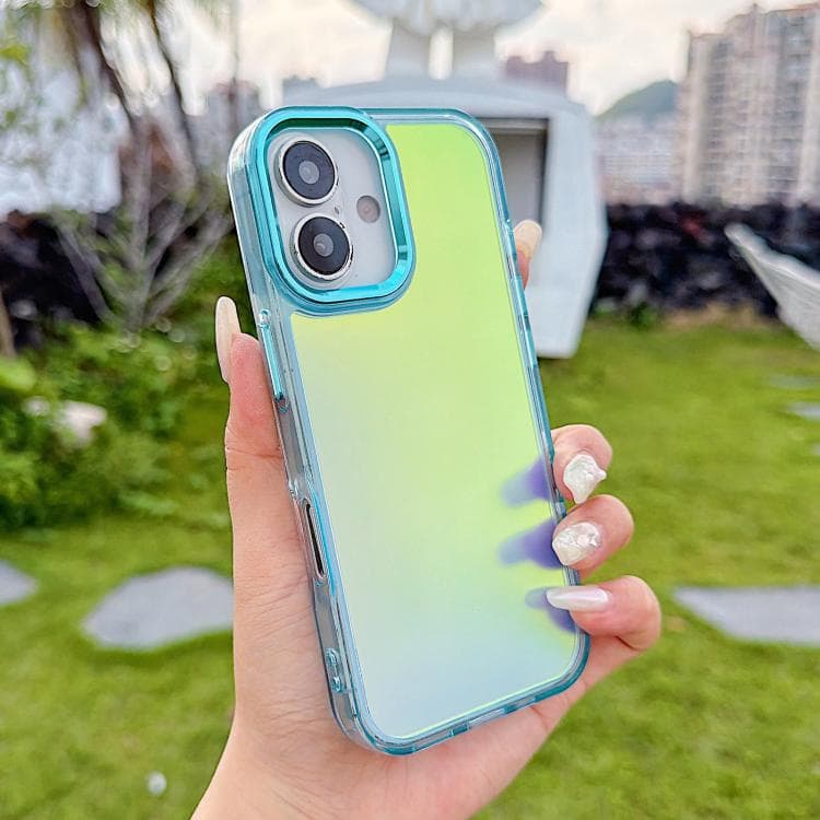 For iPhone 17 Plating Gradient Discolor Phone Case(Blue) - Immagine 1