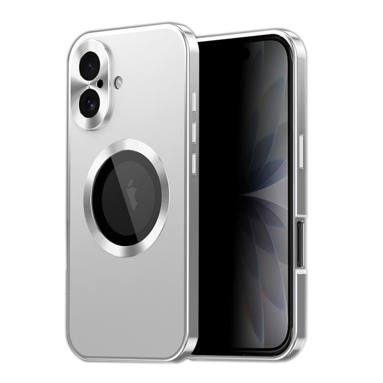 For iPhone 17 Privacy Screen Film Full Cover MagSafe Phone Case(Silver) - Immagine 1