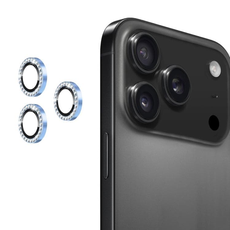 For iPhone 17 Pro / 17 Pro Max ENKAY AR Anti-reflection Individual Diamond Ring Camera Lens Glass Full Film(Sierra Blue) - Immagine 1
