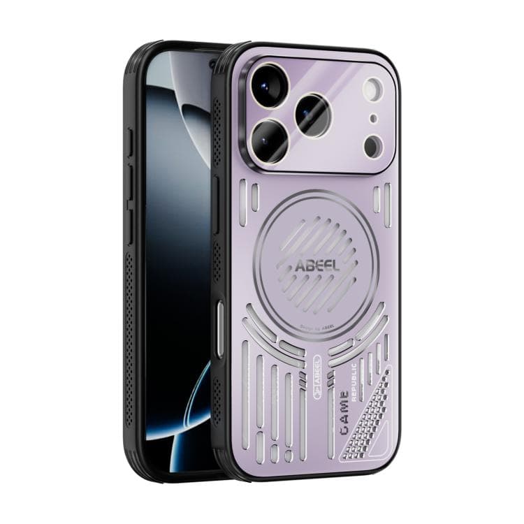 For iPhone 17 Pro ABEEL Ice Fox Series Magsafe Heat Sink Cooling Phone Case(Pink Purple) - Immagine 1
