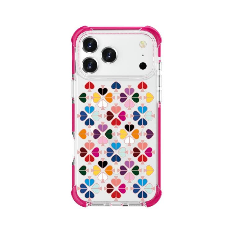 Custodia magnetica per iPhone 17 Pro in acrilico con protezione antiurto ai quattro angoli e motivo a cuore (Rosa) - Immagine 1