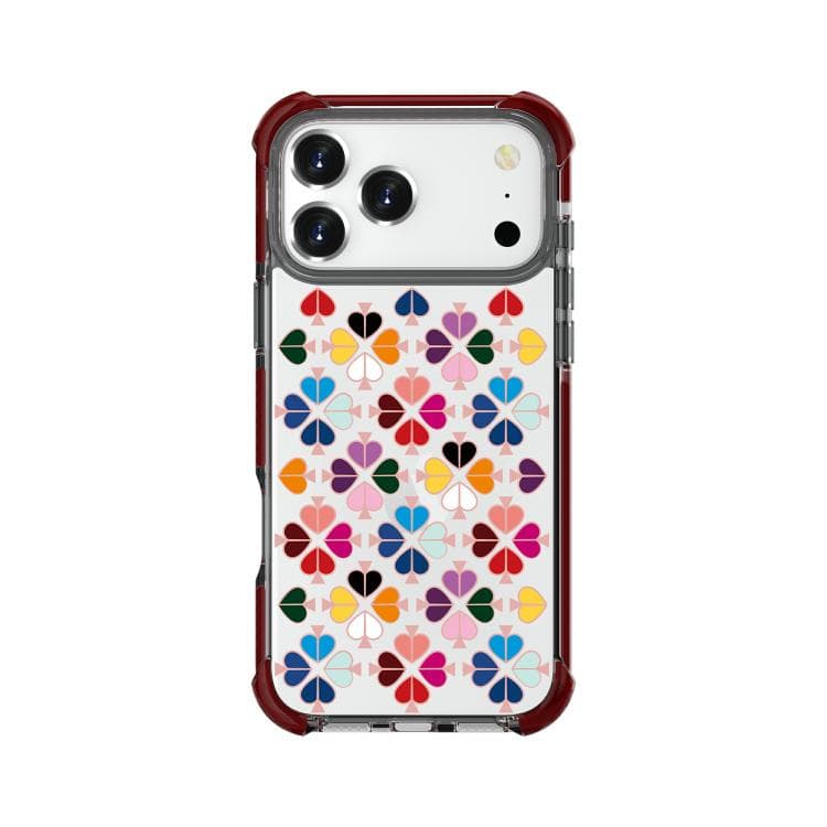 Custodia per iPhone 17 Pro in acrilico con protezione antiurto ai quattro angoli e motivo a cuore (Marrone) - Immagine 1