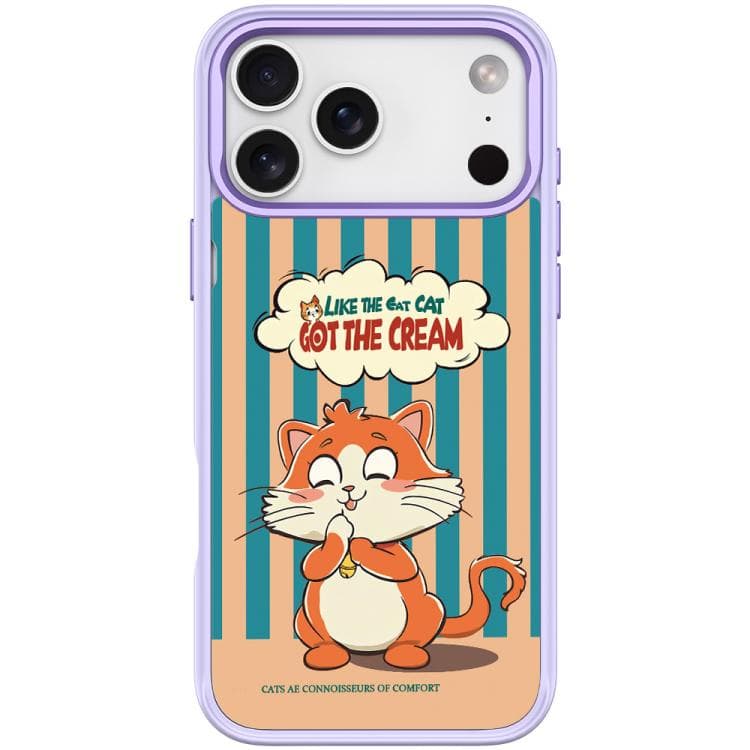 Per iPhone 17 Pro Adorabile Custodia Magnetica con Motivo Gatto a Campana (Lilla Chiaro) - Immagine 1