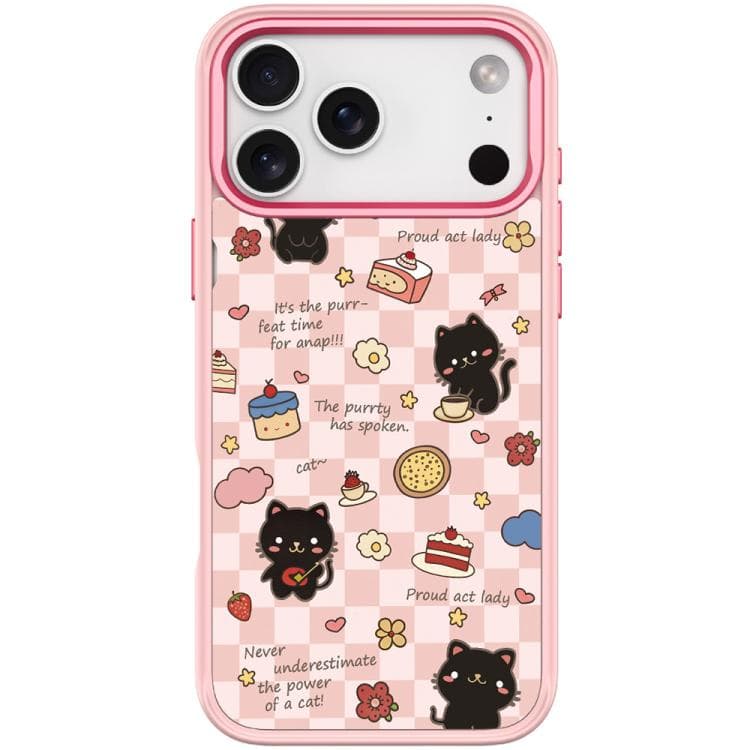 Per iPhone 17 Pro Custodia Magnetica con Motivo Gatto Dessert Adorabile (Rosa) - Immagine 1