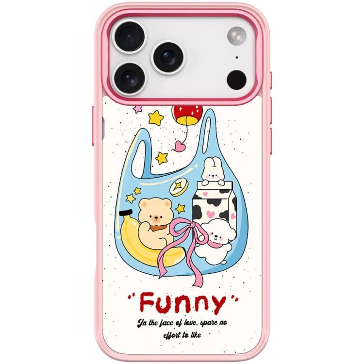 Custodia magnetica per iPhone 17 Pro a forma di borsetta con motivo orsetto (Rosa) - Immagine 1