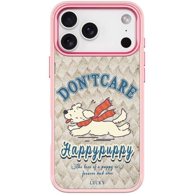 Per iPhone 17 Pro Custodia Magnetica con Simpatico Motivo di Cucciolo Felice (Rosa) - Immagine 1