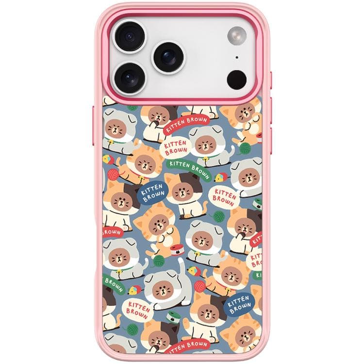 Per iPhone 17 Pro Custodia Magnetica con Simpatico Motivo Orsetto (Rosa) - Immagine 1