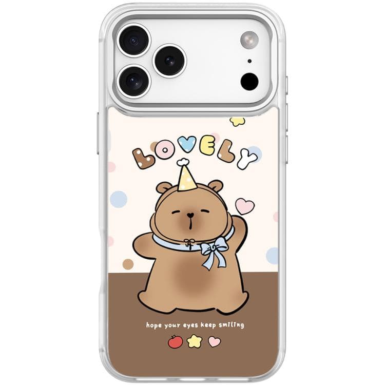 For iPhone 17 Pro Adorable Little Capybara Pattern Magnetic Phone Case(Transparent White) - Immagine 1