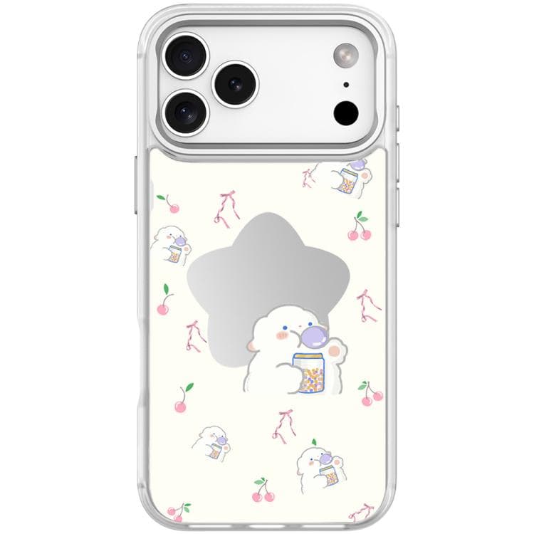 Per iPhone 17 Pro Custodia Magnetica con Simpatico Motivo a Stella e Pecora (Bianco Trasparente) - Immagine 1