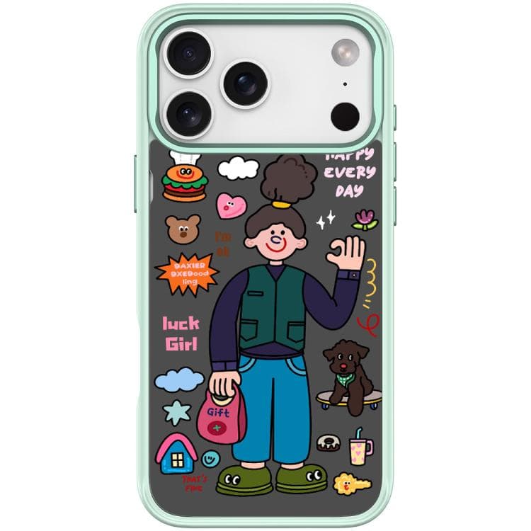Per iPhone 17 Pro Custodia Magnetica con Motivo American Girl (Verde Chiaro) - Immagine 1