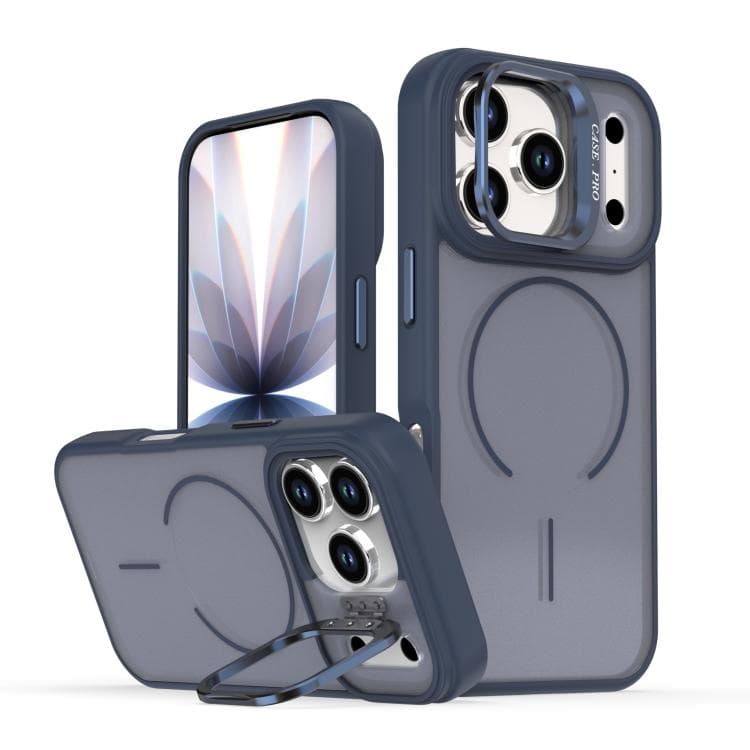 For iPhone 17 Pro Bright Color Frosted Skin-feel Camera Bracket Magsafe Phone Case(Blue) - Immagine 1