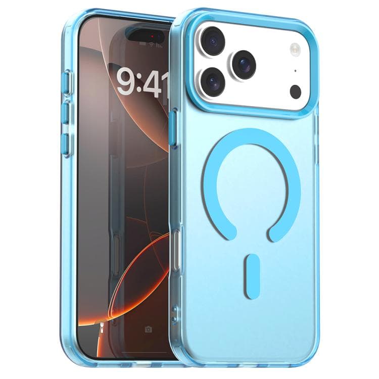 For iPhone 17 Pro C-type Candy Magsafe PC Hybrid TPU Phone Case(Blue) - Immagine 1