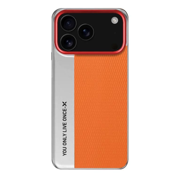 For iPhone 17 Pro Camera Design Diamond Texture Leather PC Phone Case(Orange) - Immagine 1
