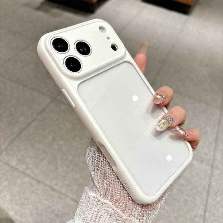 For iPhone 17 Pro Change to 17 Pro Soft Gauze Transparent Acrylic Phone Case(White) - Immagine 1