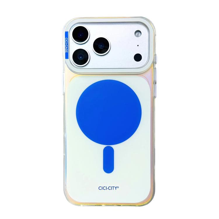 For iPhone 17 Pro CICI-CITY CH-63 Light & Shadow Solid Color Magnetic Phone Case(White Blue) - Immagine 1