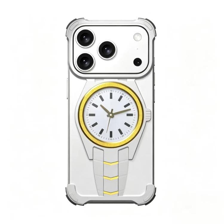For iPhone 17 Pro Clock Design Aluminum Alloy Magnetic Phone Case(Silver) - Immagine 1
