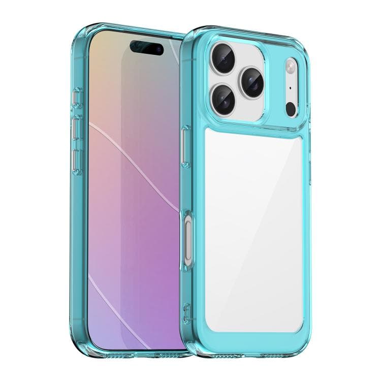 For iPhone 17 Pro Colorful Series Acrylic + TPU Phone Case(Transparent Blue) - Immagine 1