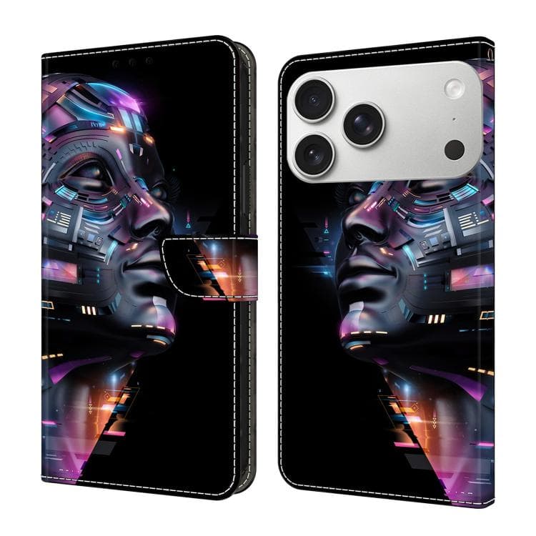 For iPhone 17 Pro Crystal-Like Painted Vegan Leather Phone Case(Wanderer) - Immagine 1