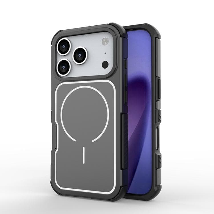 For iPhone 17 Pro Detachable Back Panel Aluminum Alloy Frame Shockproof Magnetic Phone Case(Black) - Immagine 1