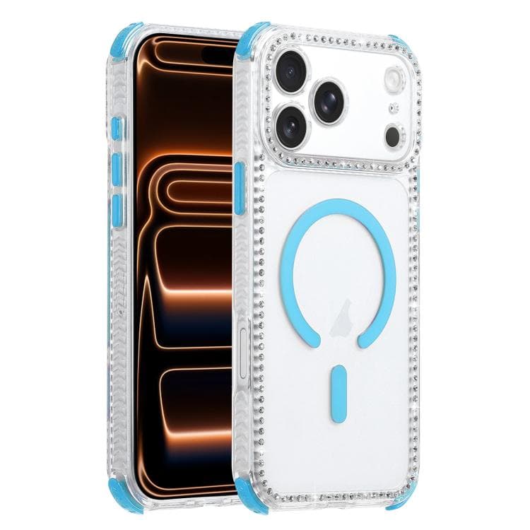 For iPhone 17 Pro Dream Diamond 2 in 1 Shockproof Magnetic Phone Case(Blue) - Immagine 1