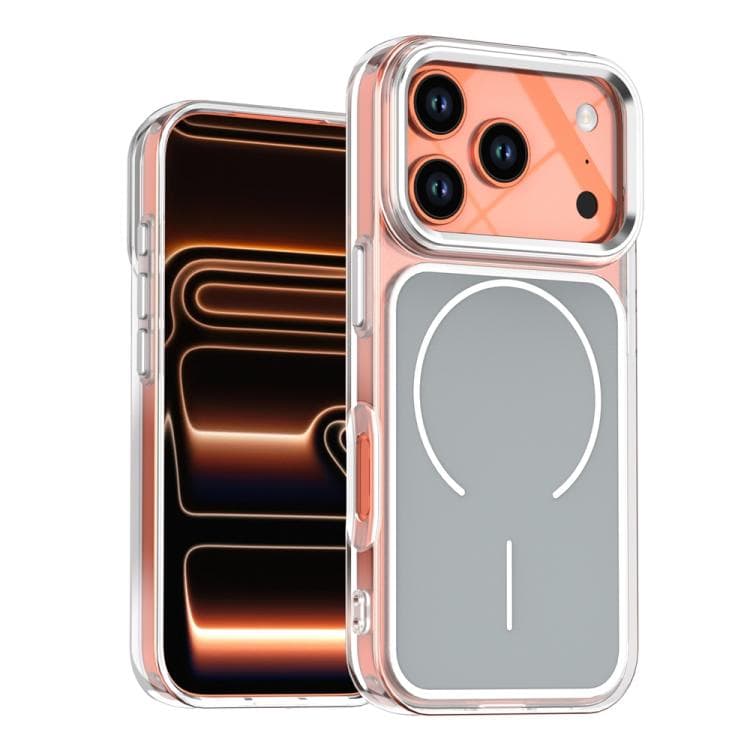 For iPhone 17 Pro Electroplated Dual Color PC Hybrid TPU Soft Frame MagSafe Phone Case(Grey) - Immagine 1