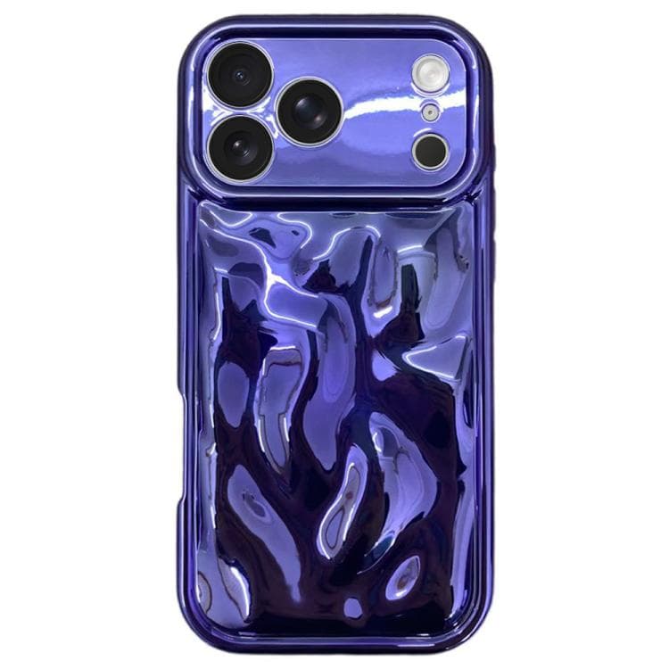 Custodia per iPhone 17 Pro in TPU con texture meteorite elettroplaccata (Viola) - Immagine 1