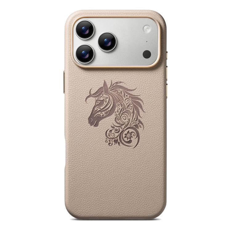 For iPhone 17 Pro ESEBLE B1 Five Flowered Horse Phone Case(Khaki) - Immagine 1