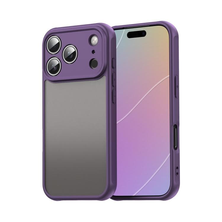 For iPhone 17 Pro Fan Dun Series TPU Hybrid PC Frosted Phone Case(Purple) - Immagine 1