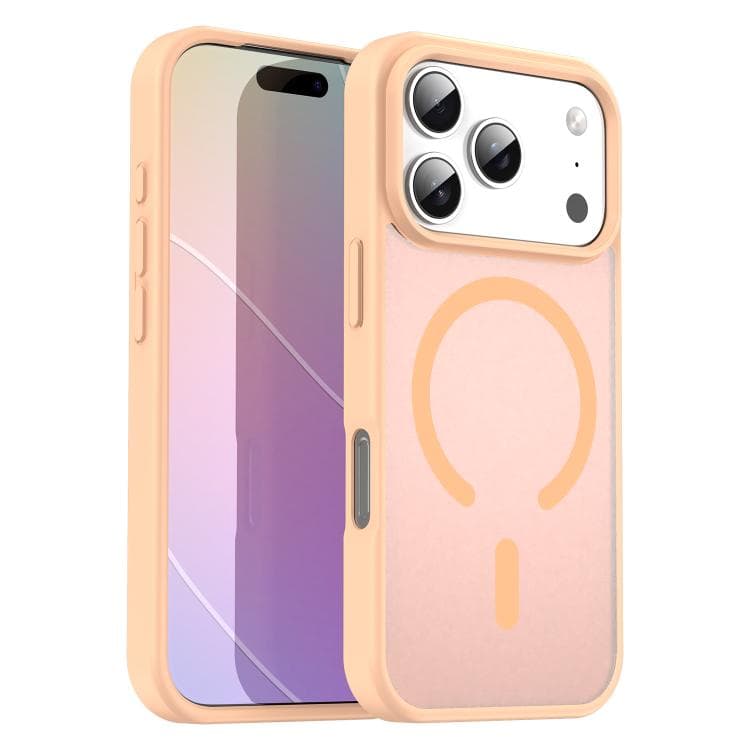 For iPhone 17 Pro Fanying Series PC Hybrid TPU Translucent Frosted MagSafe Phone Case(Rouge Powder) - Immagine 1