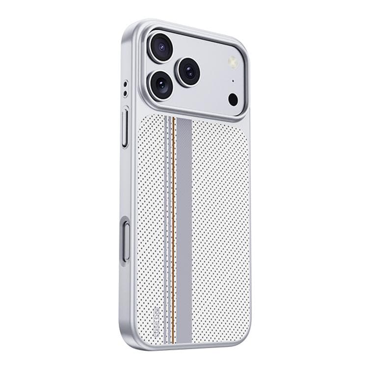 For iPhone 17 Pro Flower World Series Leather Magnetic TPU Phone Case(Coastal White) - Immagine 1