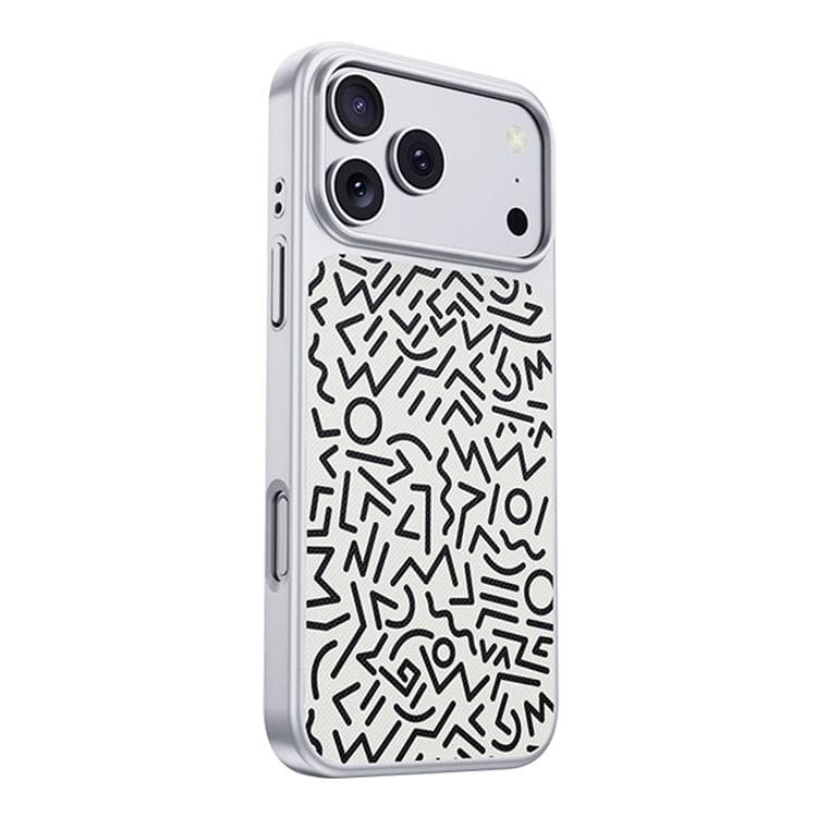 For iPhone 17 Pro Flower World Series Leather Magnetic TPU Phone Case(Graffiti White) - Immagine 1