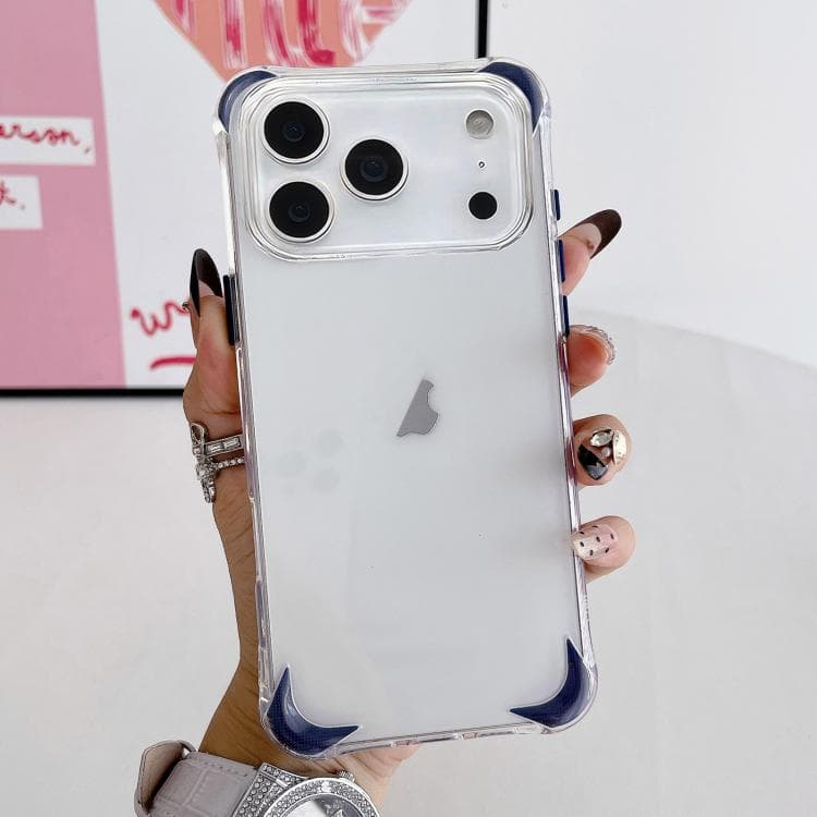 For iPhone 17 Pro Four Corner Airbags Shockproof Color Contrast Soft TPU Phone Case(Blue) - Immagine 1