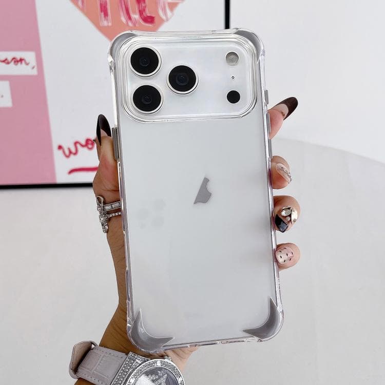 For iPhone 17 Pro Four Corner Airbags Shockproof Color Contrast Soft TPU Phone Case(Grey) - Immagine 1